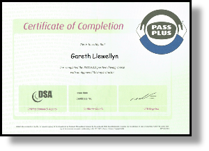 Pass Plus Certificate